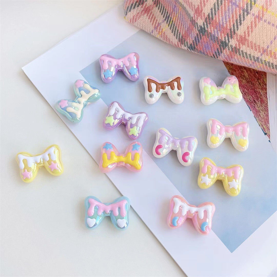 Hand-painted bow beads