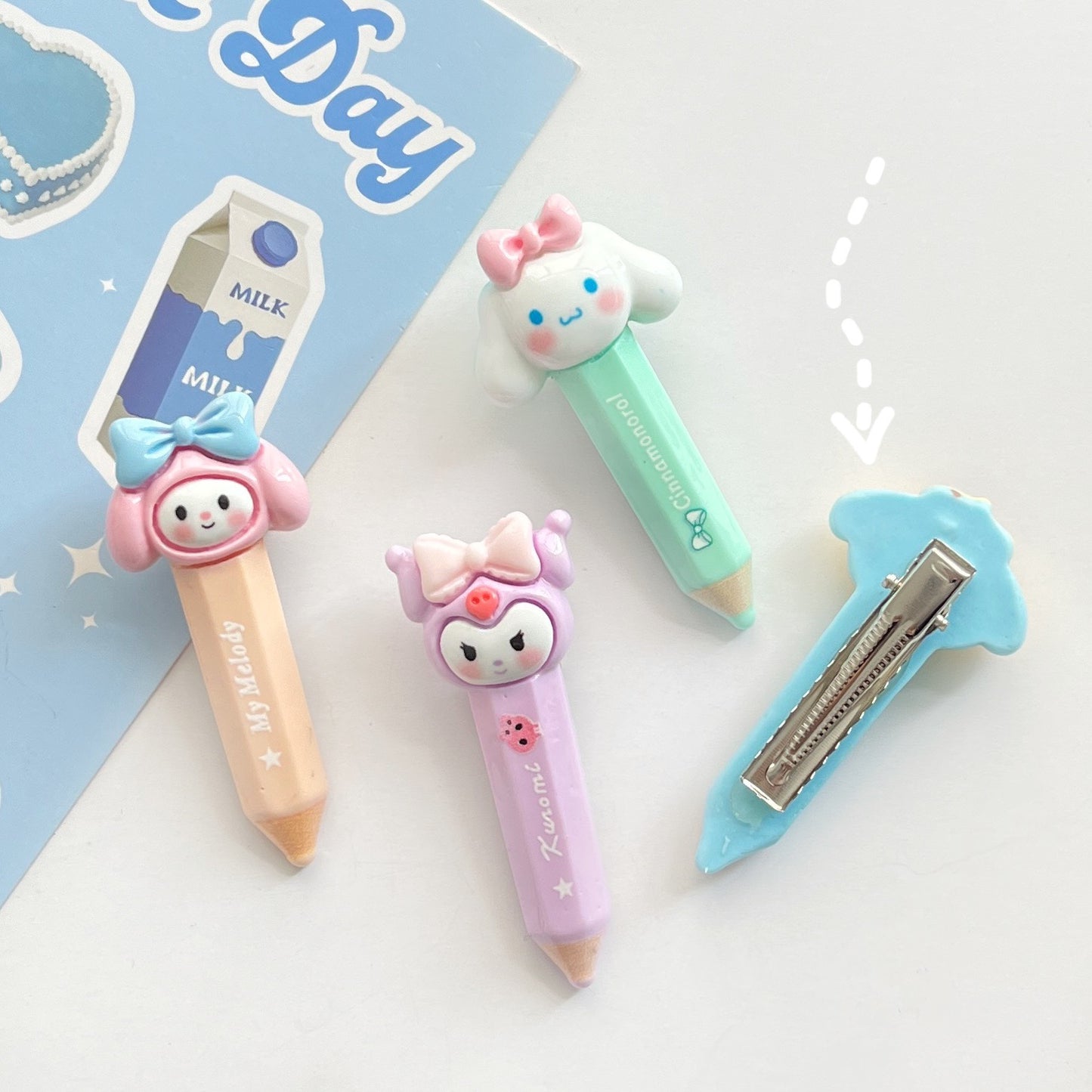 Resin cartoon crayon bobby pin