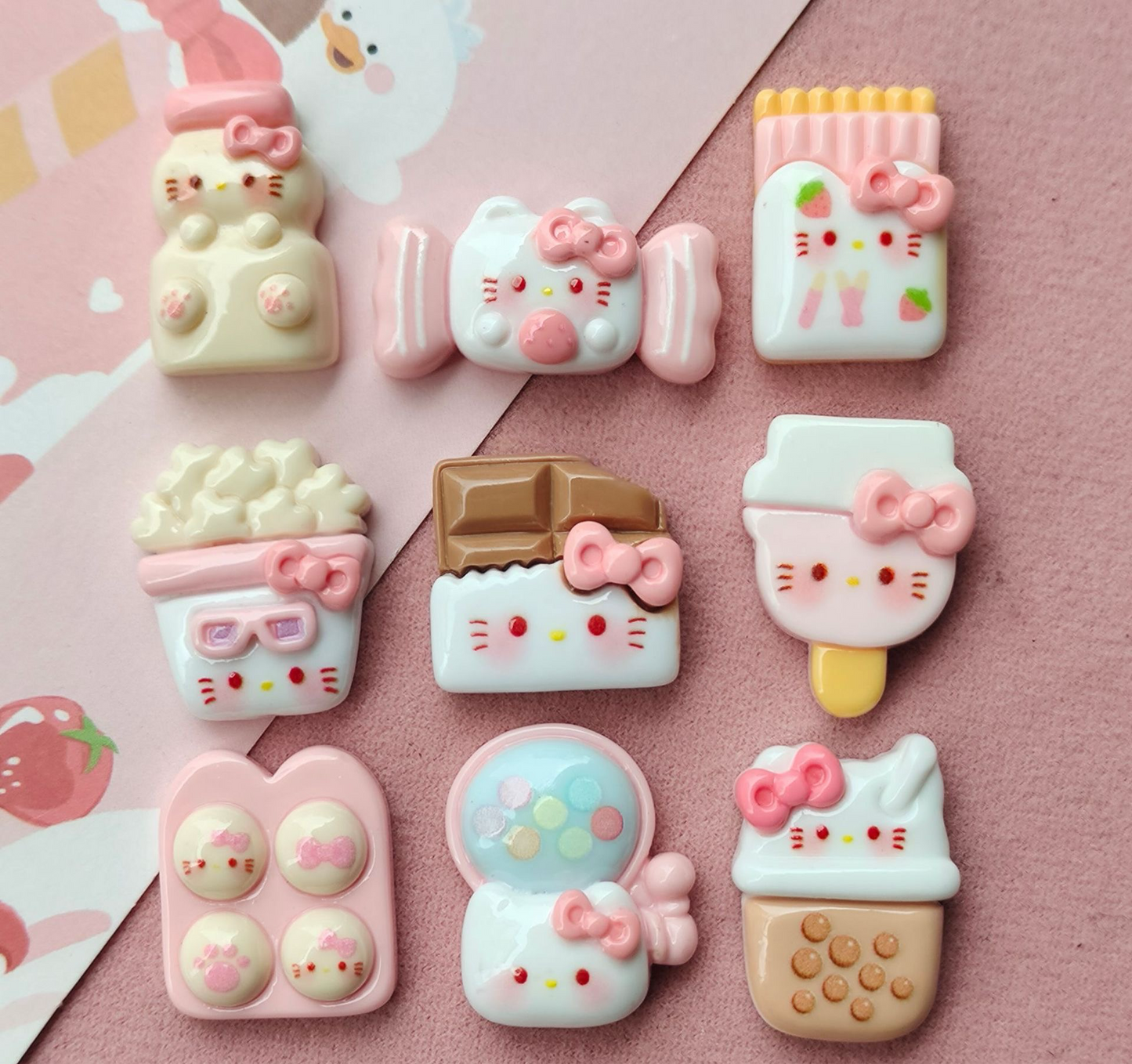 Kitty dessert resin cartoon charm