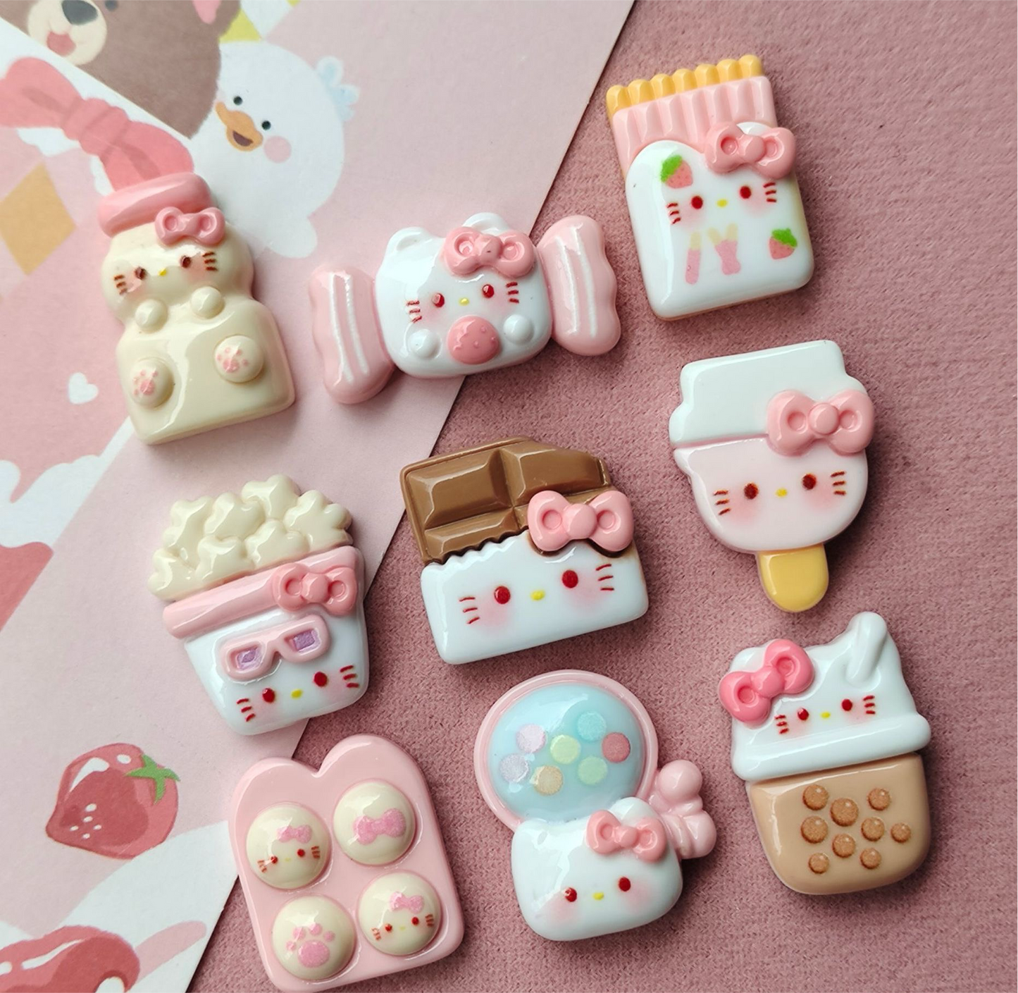 Kitty dessert resin cartoon charm