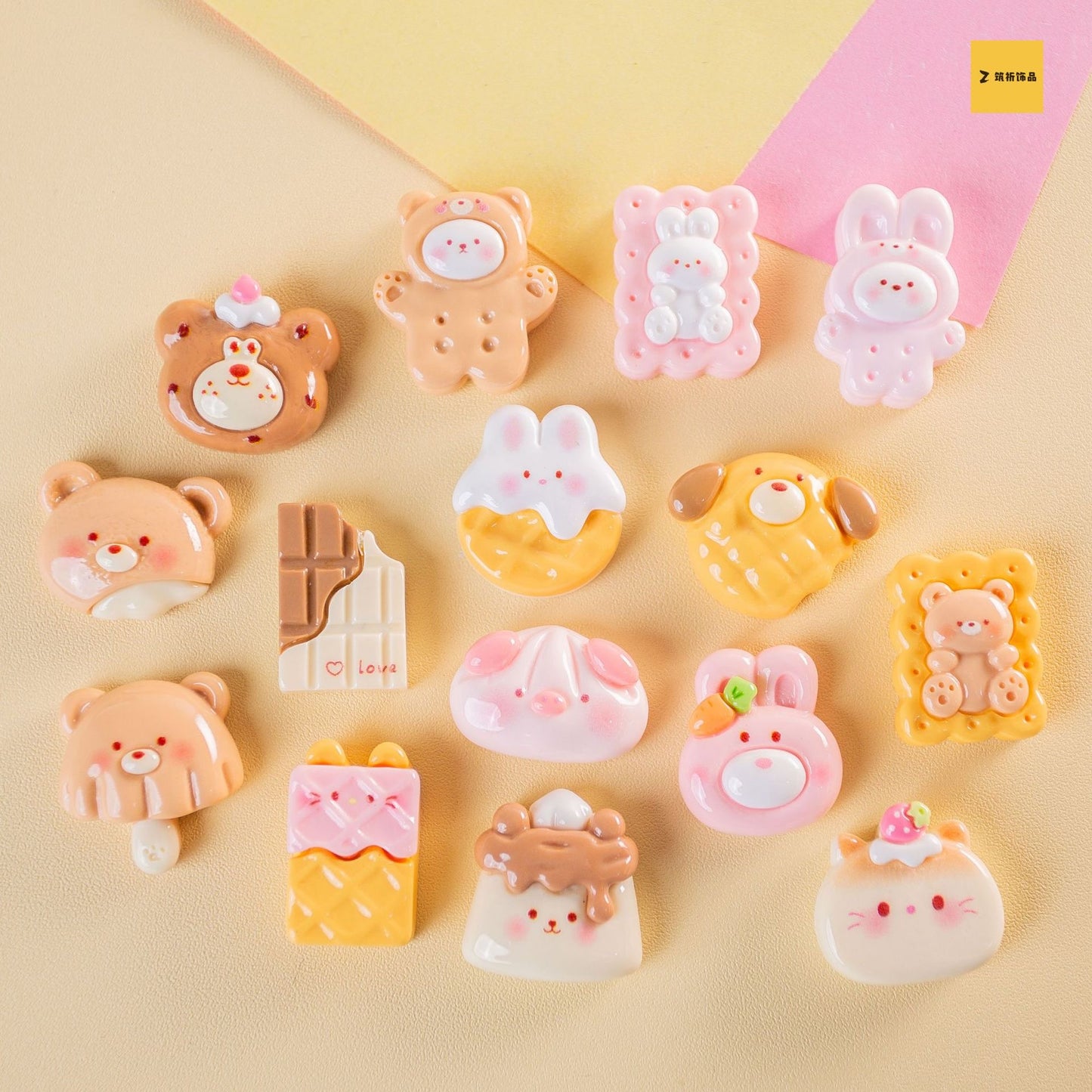 Mini biscuit resin cartoon charm