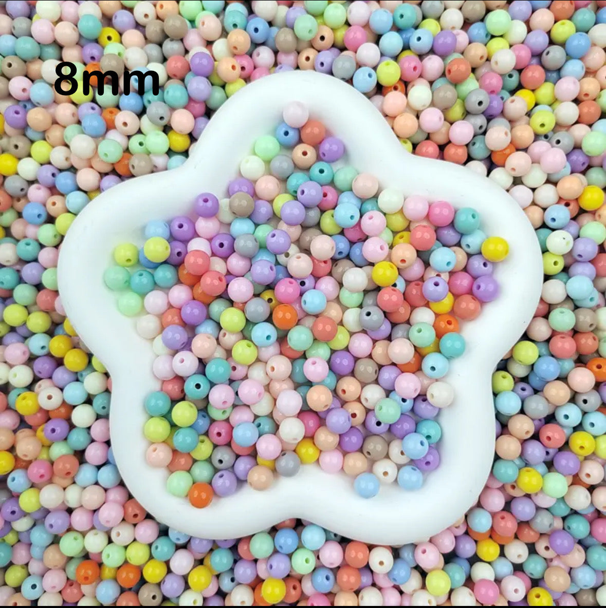 Macaron Colored Round Beads