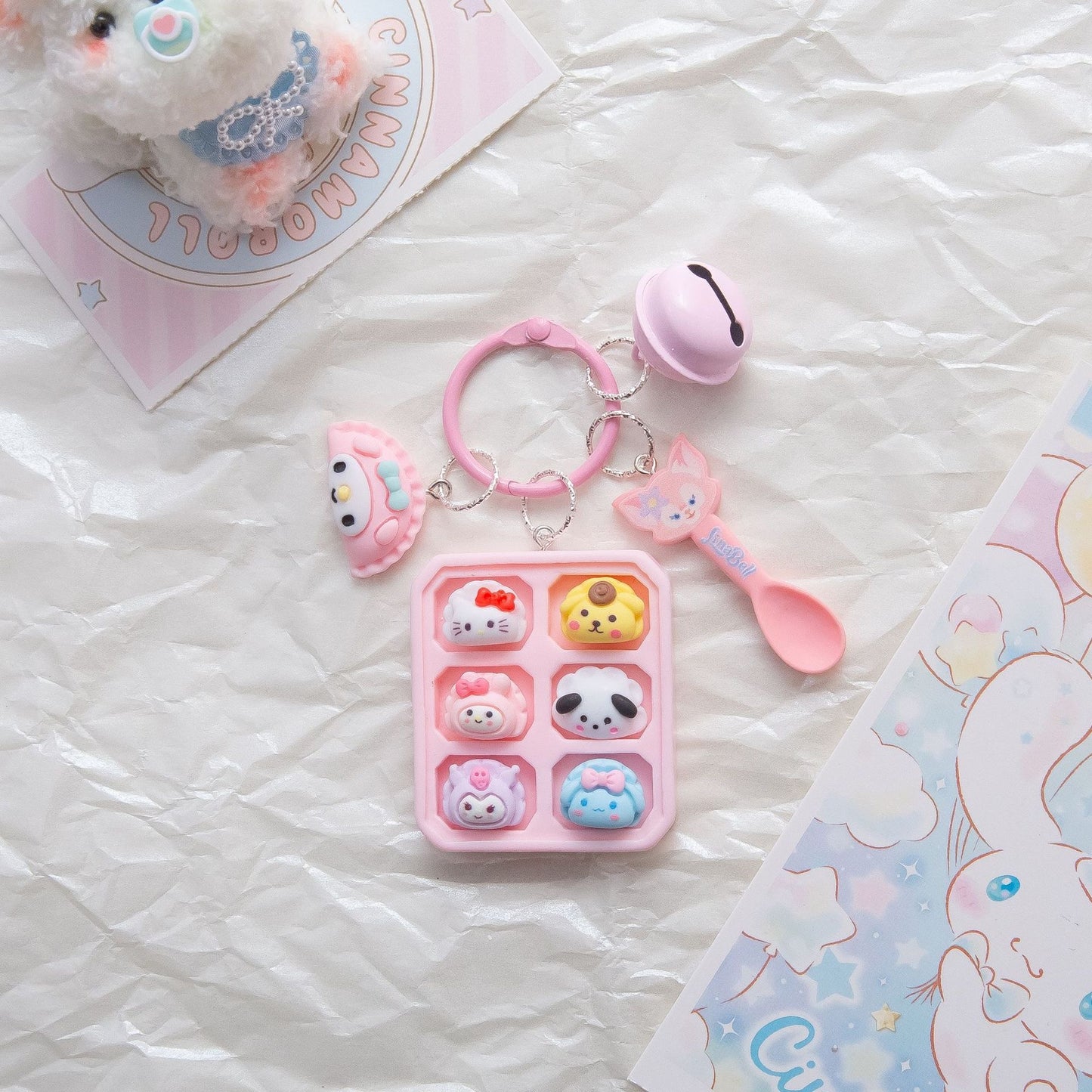 Sanrio dumpling plate cartoon pendant