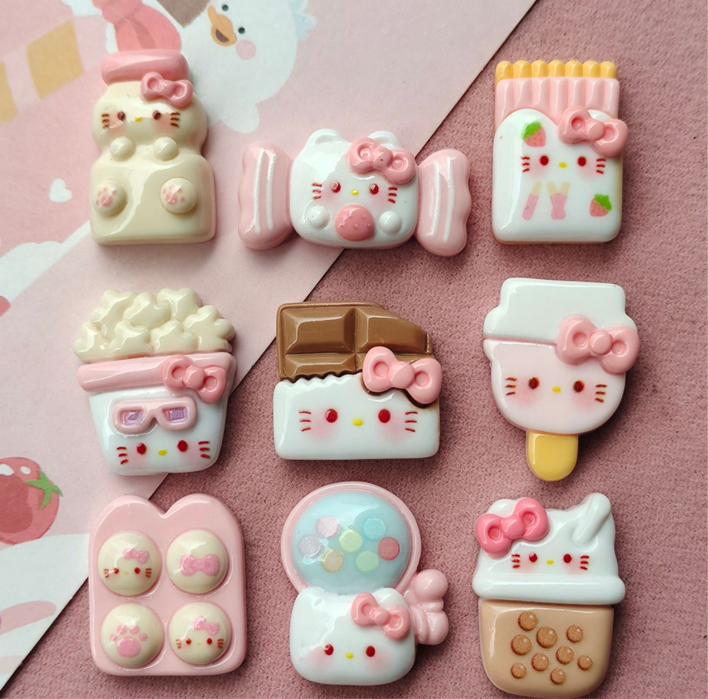 Kitty dessert resin cartoon charm