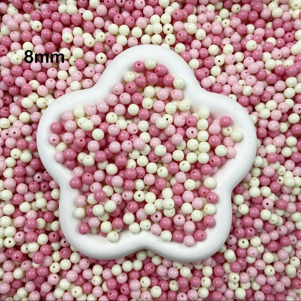 Strawberry milkshake color round beads