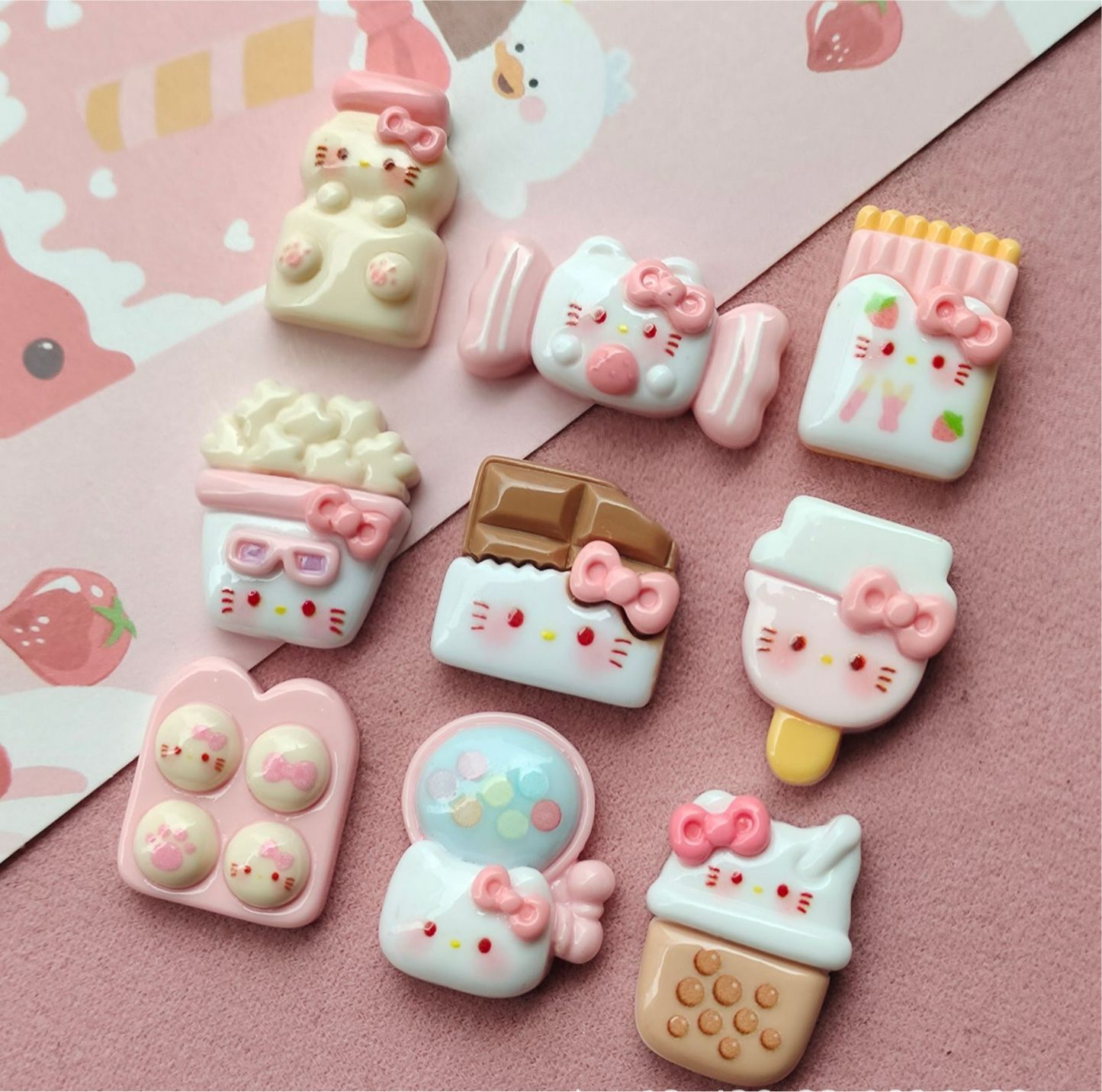 Kitty dessert resin cartoon charm