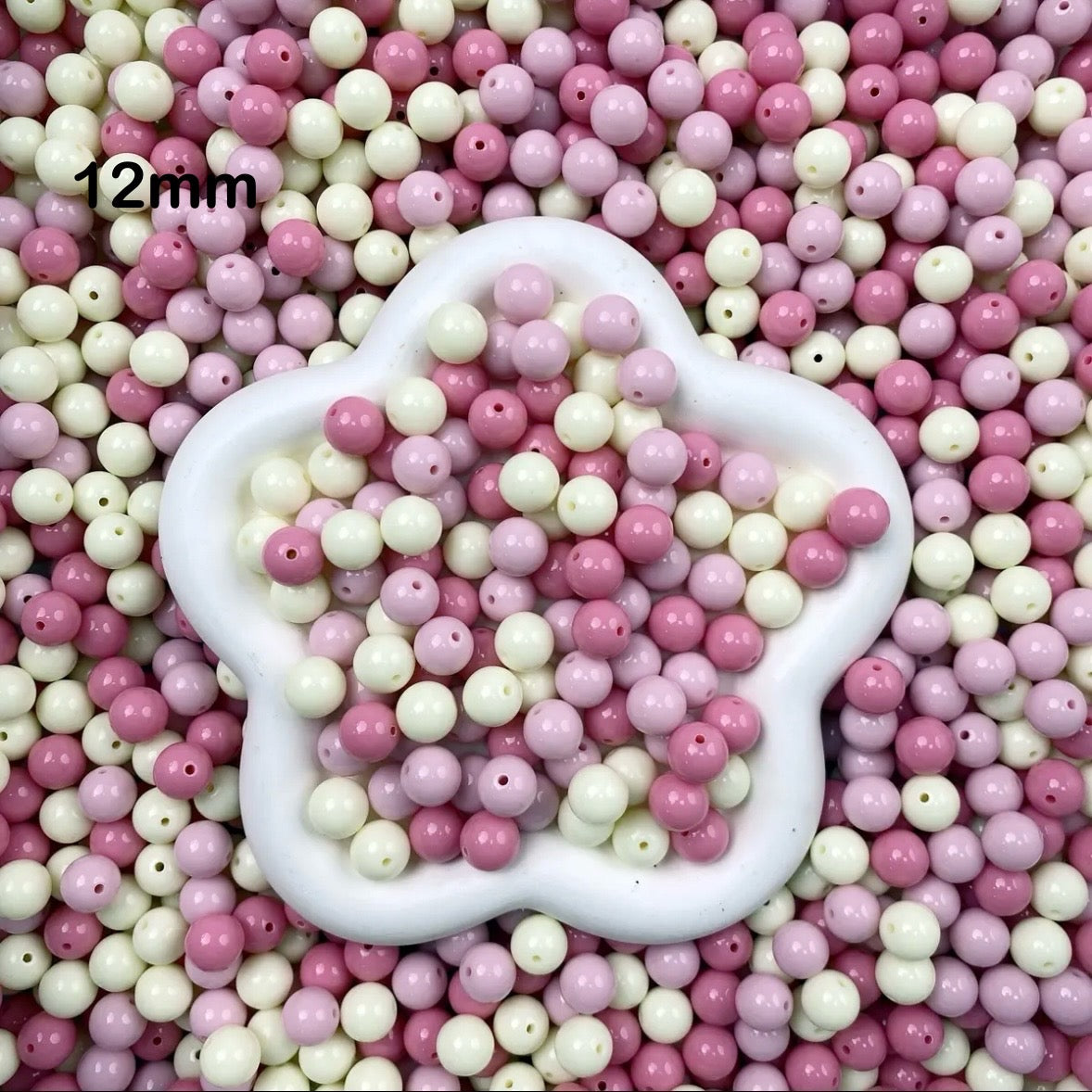 Strawberry milkshake color round beads