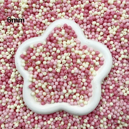 Strawberry milkshake color round beads