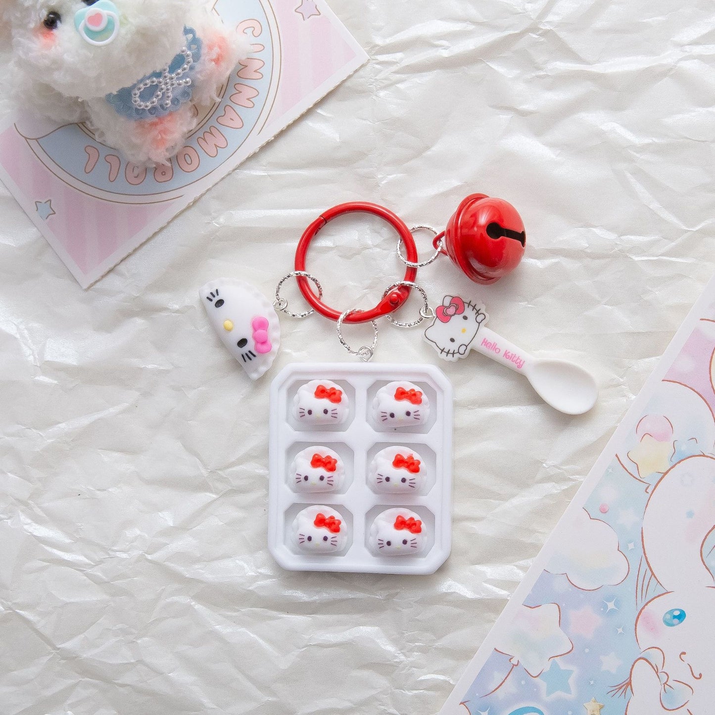 Sanrio dumpling plate cartoon pendant