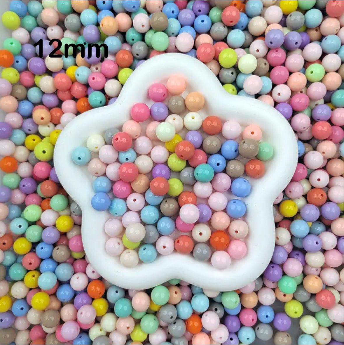 Macaron Colored Round Beads