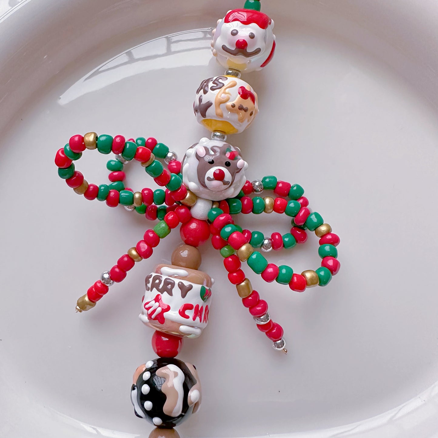 Christmas Collection Of Hand-Painted Beads