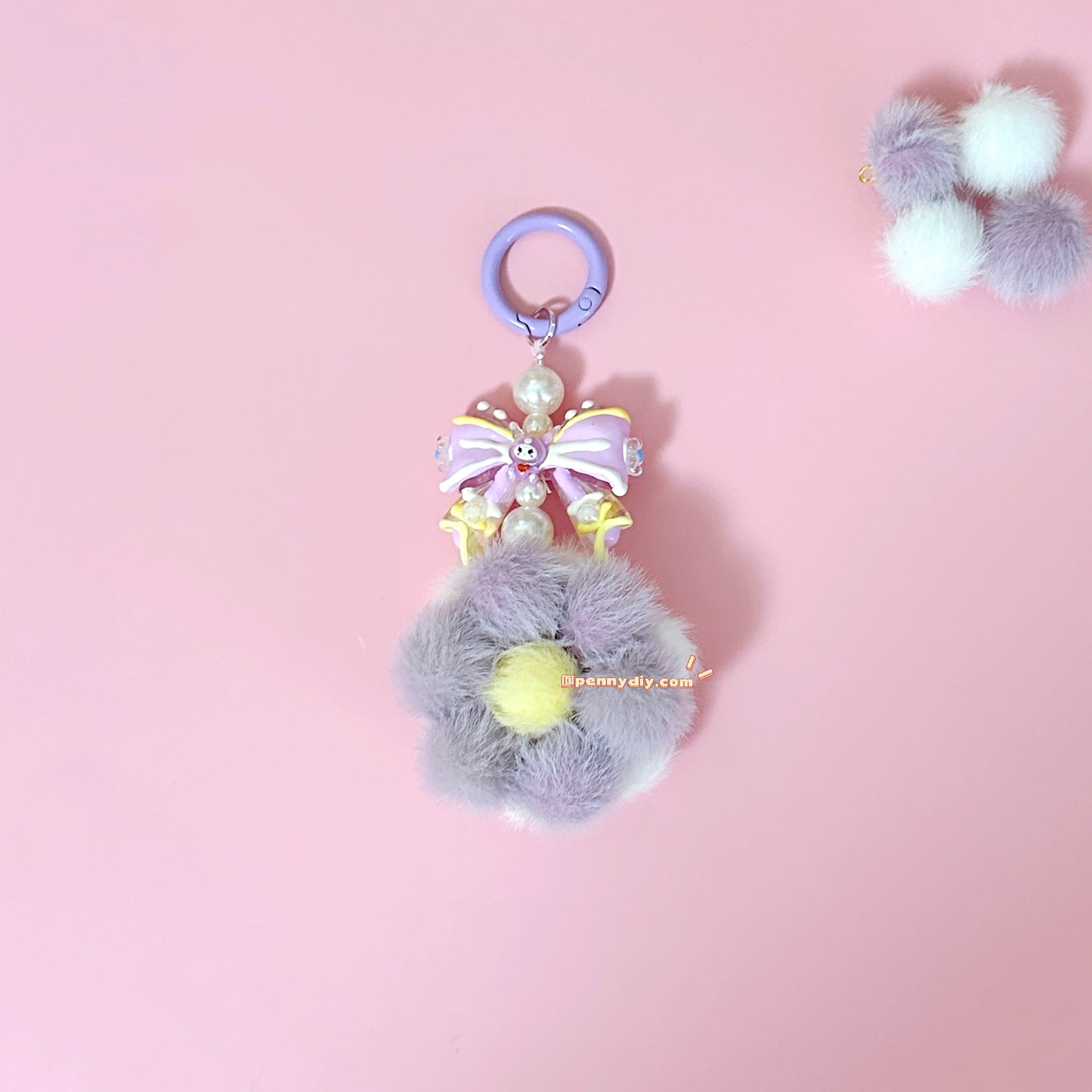 Double-sided wool ball pendant