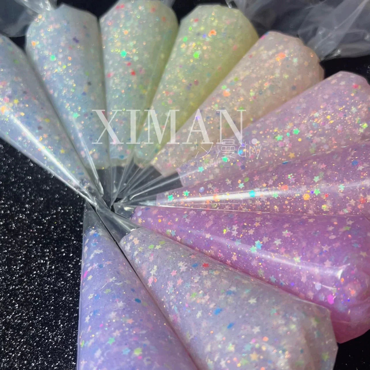 70g 10 colors DIY colorful star transparent crystal cream glue