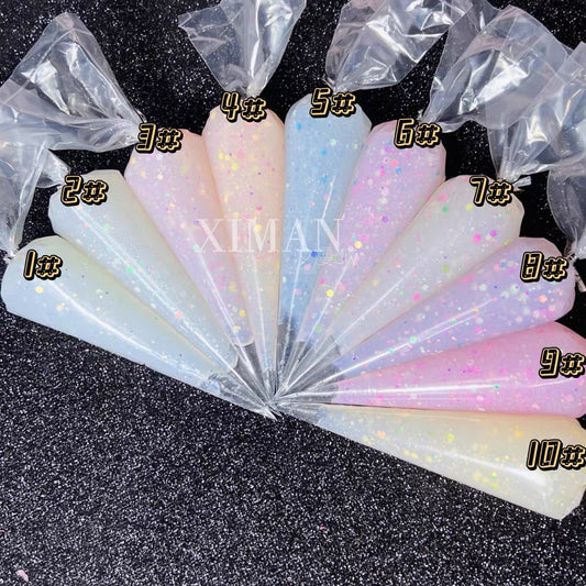 50g 10 colors DIY color sequin transparent crystal cream glue