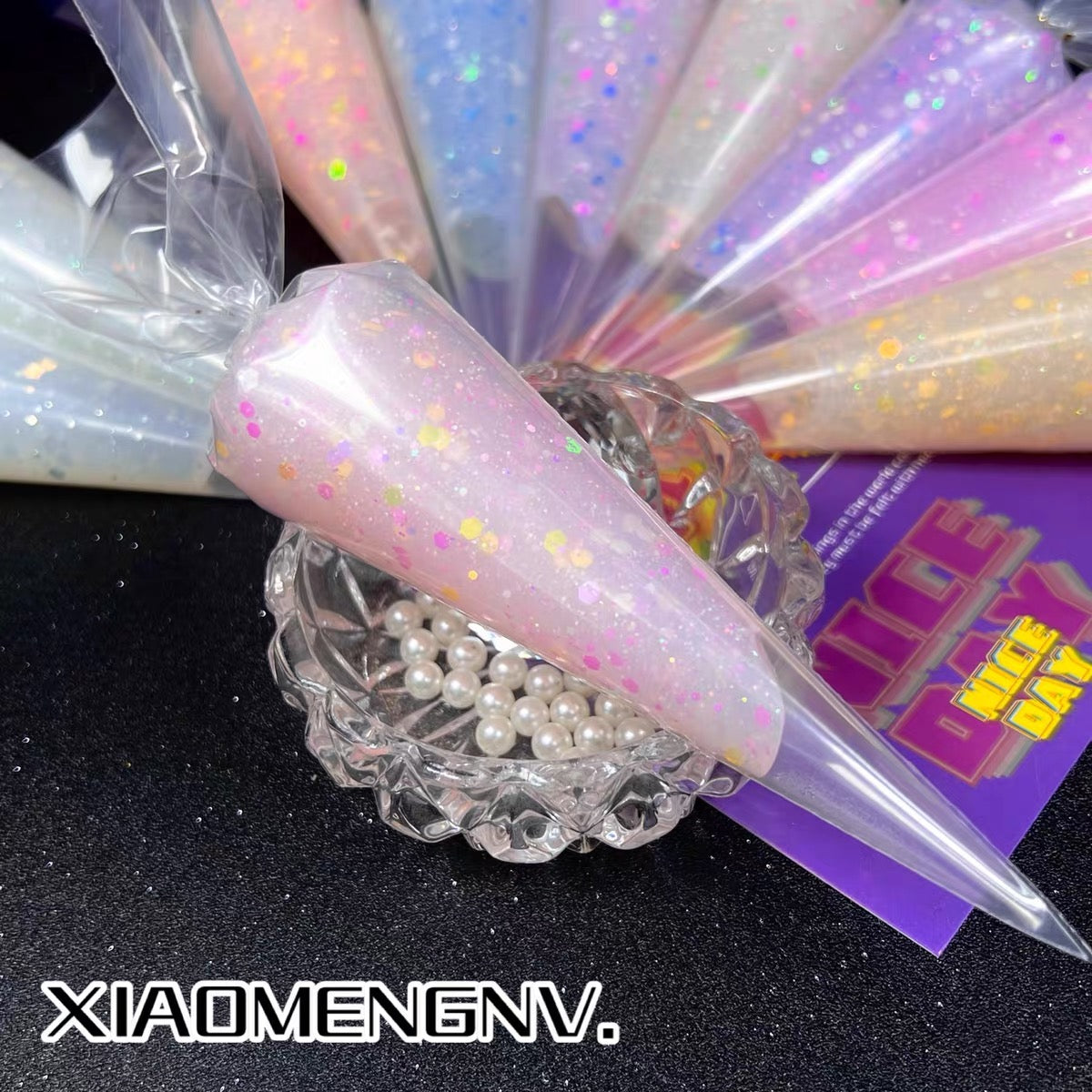50g 10 colors DIY color sequin transparent crystal cream glue