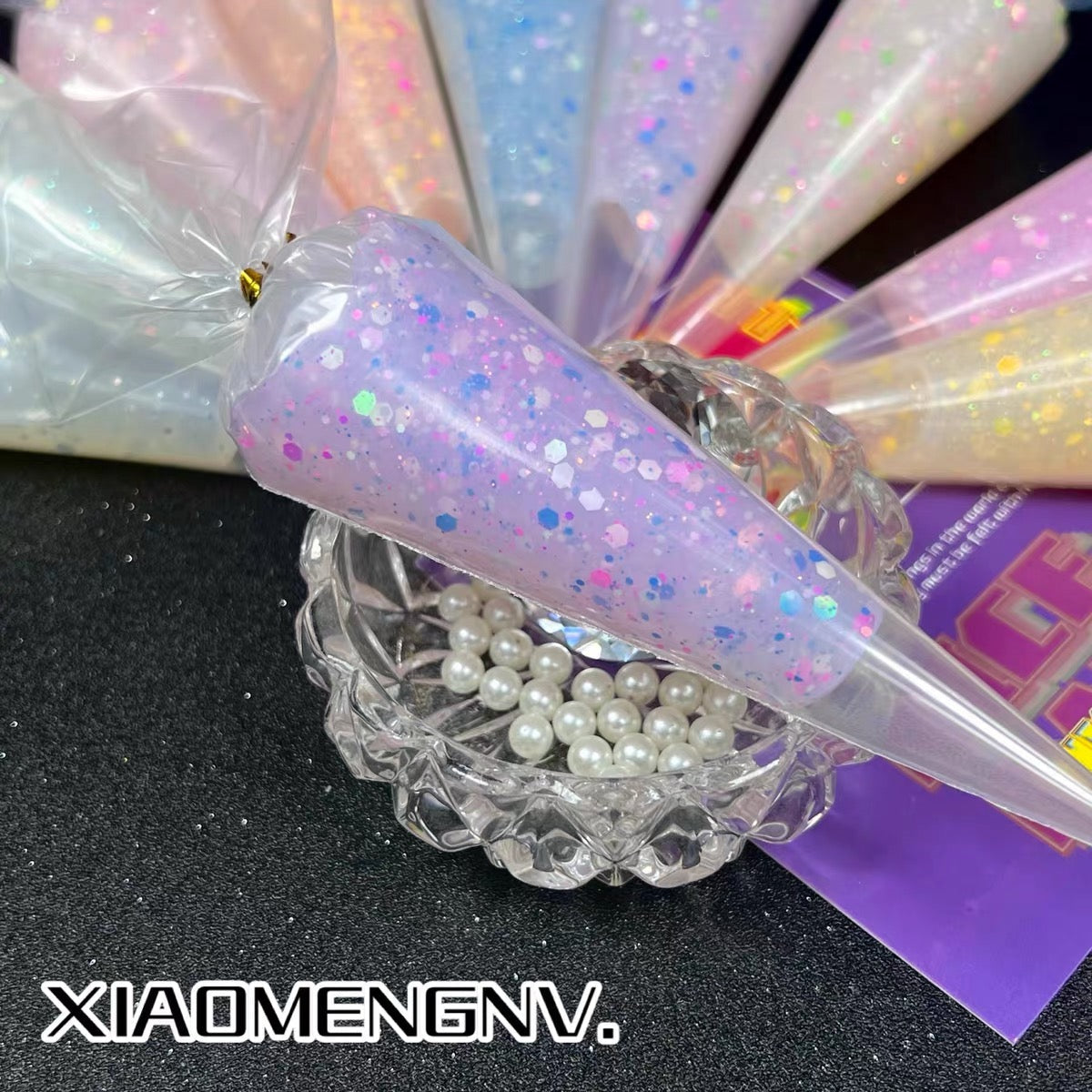 50g 10 colors DIY color sequin transparent crystal cream glue