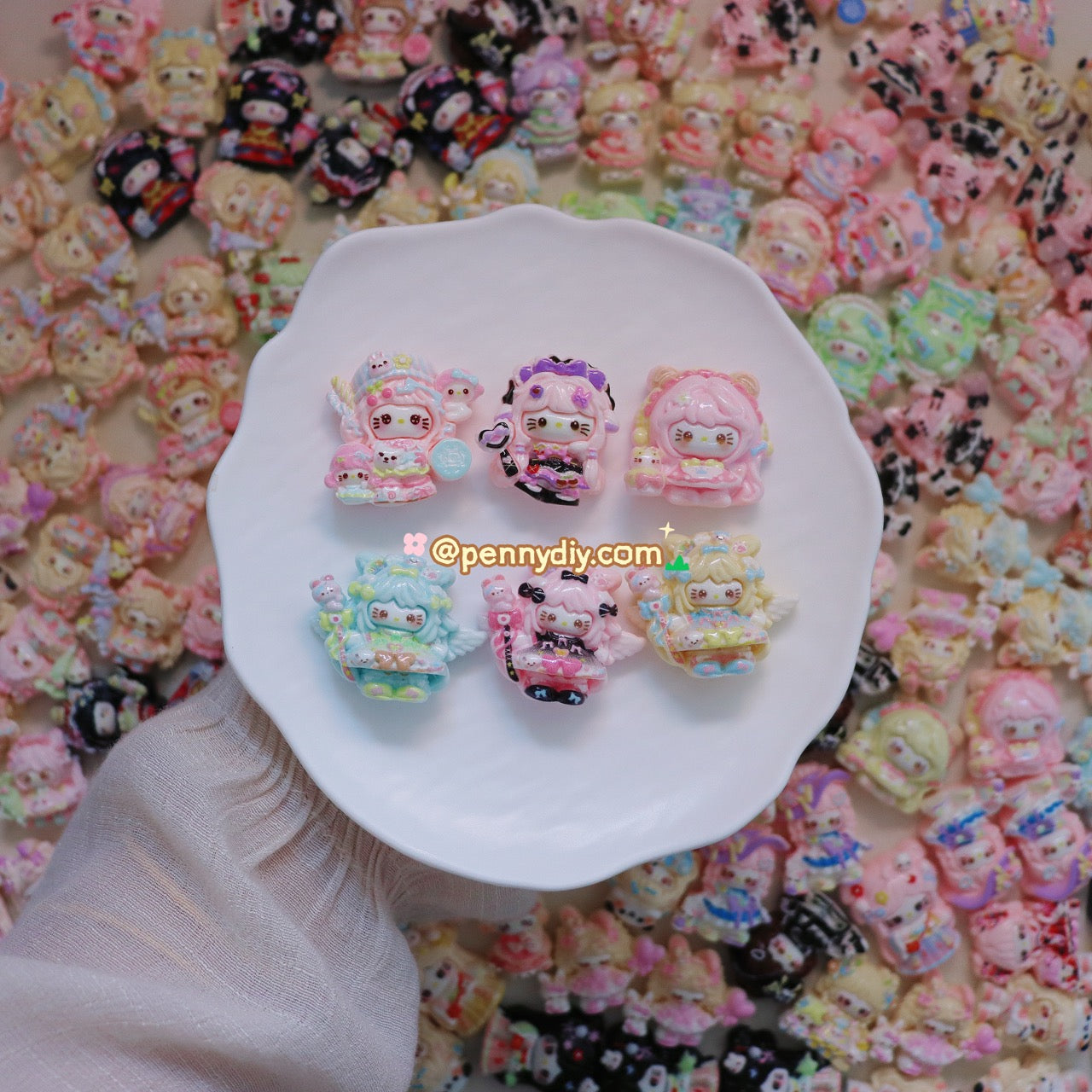 Mixed style cute resin cartoon DIY decorative accessories