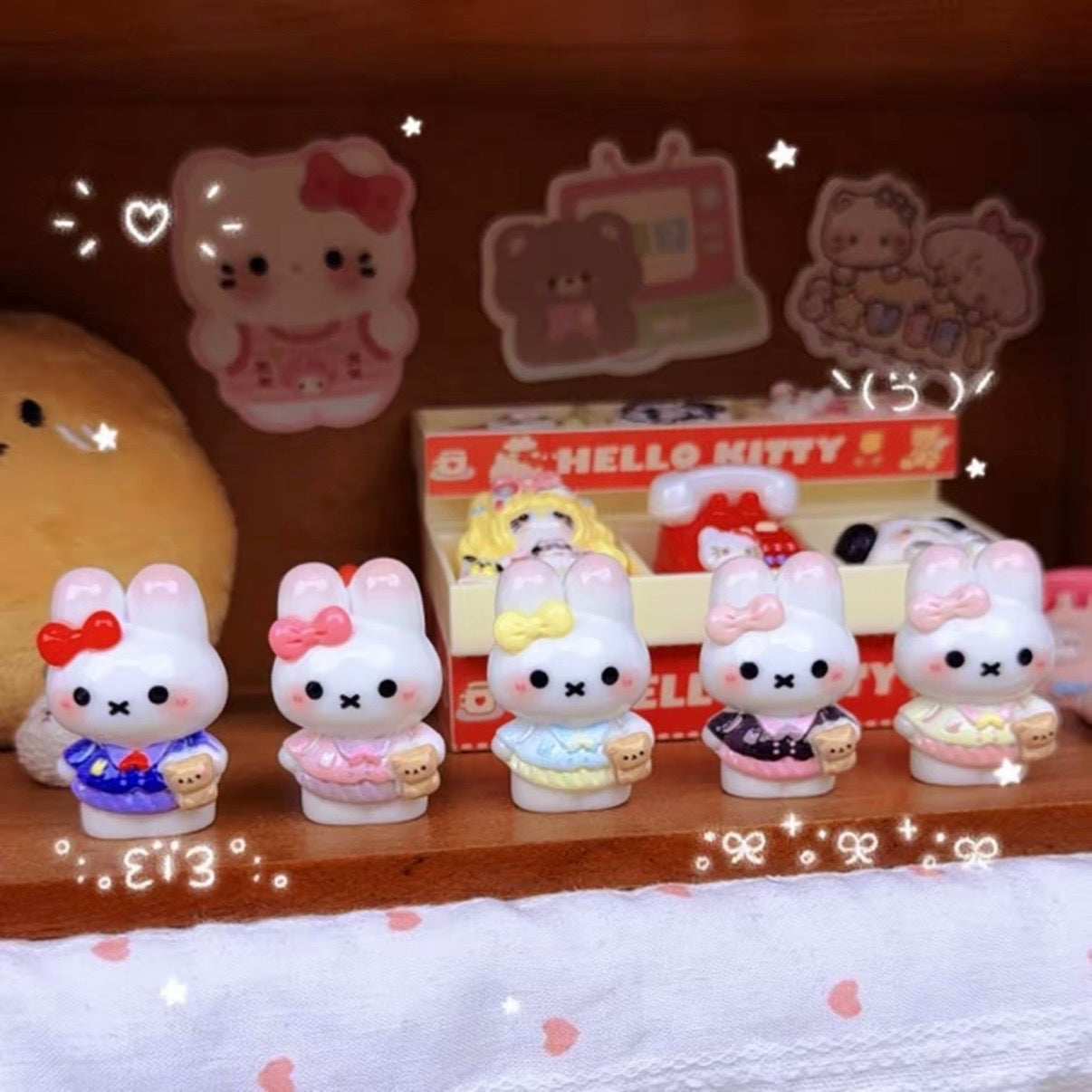 3D Miffy resin charm, DIY mobile phone case keychain dollhouse