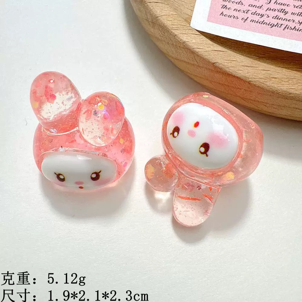 3D Cartoon Resin Charms Mini Ornaments for DIY Phone Case Keychain Dollhouse