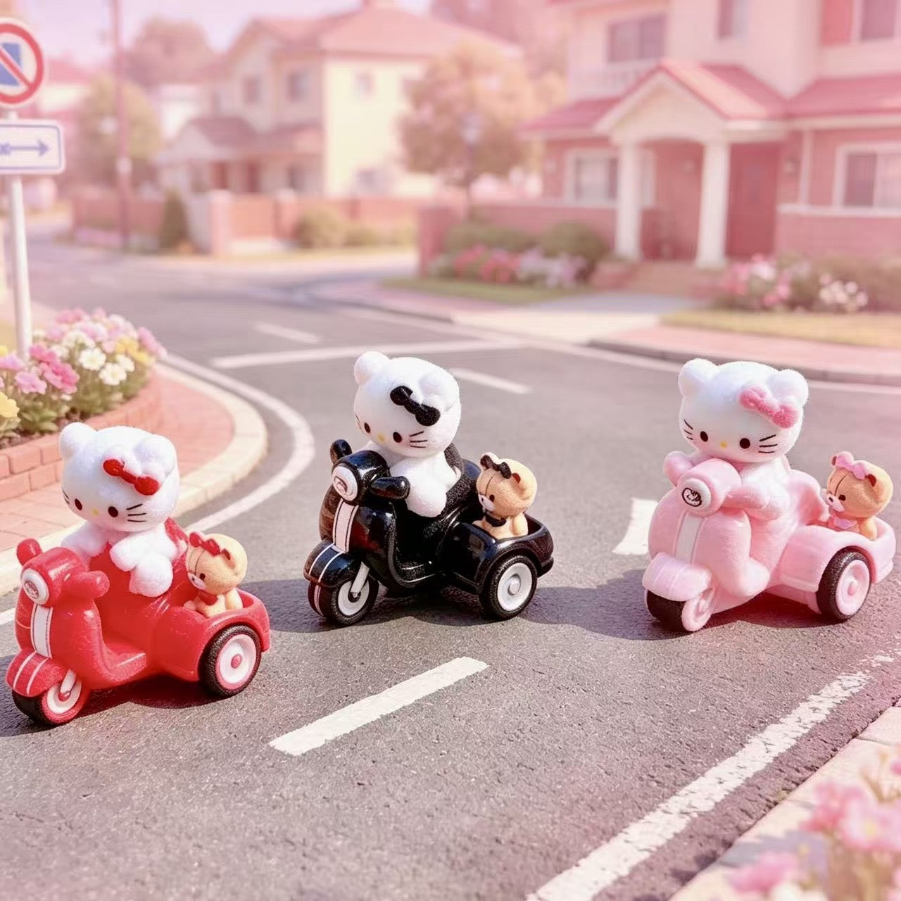 3D Split Resin K T Tricycle Electric Vehicle Mini Decoration Set