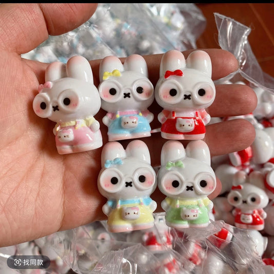 3D Miffy resin charm, DIY mobile phone case keychain dollhouse
